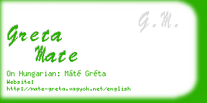 greta mate business card